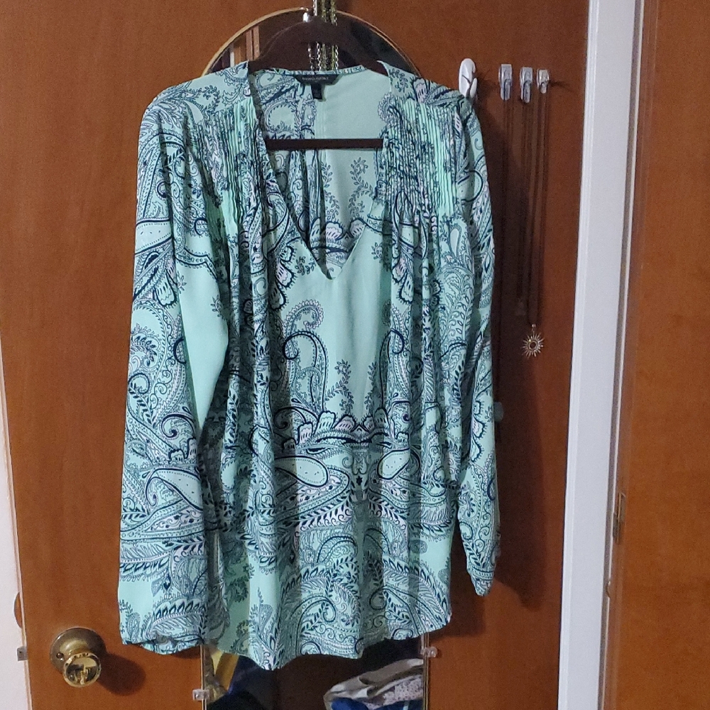 Banana Republic Green Paisley Blouse